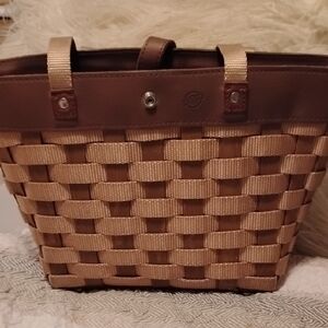 Longaberger Brown and Tan Woven Tote